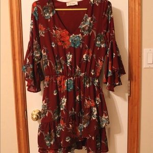 Women’s maroon floral dress